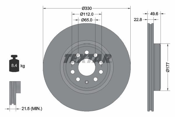 TEXTAR 92327103 PRO Bremsscheibe