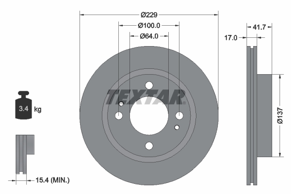 TEXTAR 92330003 PRO Bremsscheibe