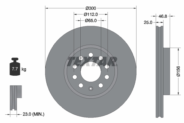 TEXTAR 92333103 PRO Bremsscheibe