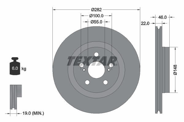 TEXTAR 92333503 PRO Bremsscheibe