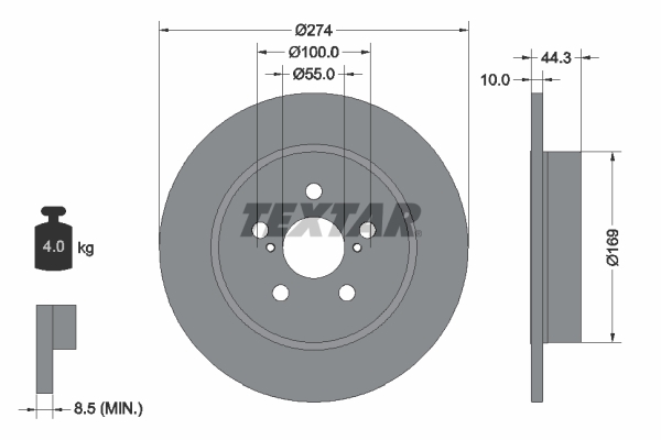 TEXTAR 92333703 PRO Disc frana