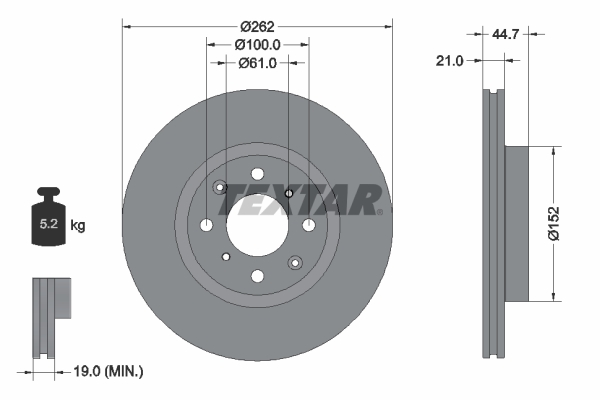 TEXTAR 92334003 PRO Bremsscheibe