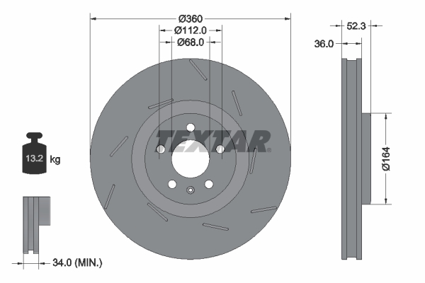 TEXTAR 92334105 PRO+ Bremsscheibe