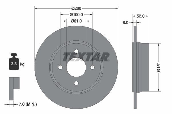 TEXTAR 92335503 PRO Bremsscheibe