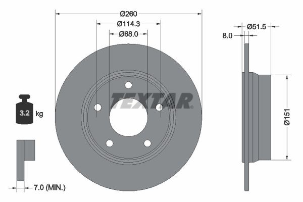 TEXTAR 92335803 PRO Bremsscheibe