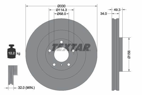 TEXTAR 92336003 PRO Bremsscheibe