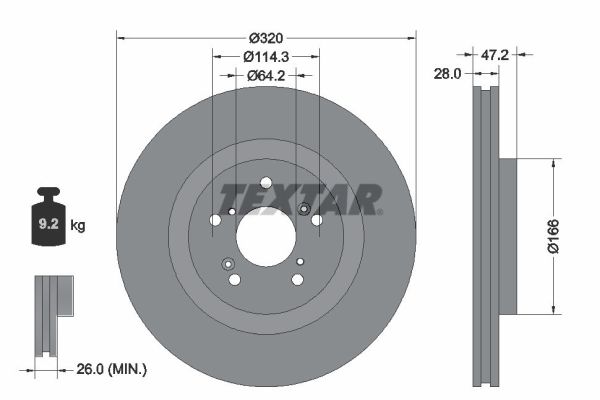 TEXTAR 92336203 PRO Bremsscheibe