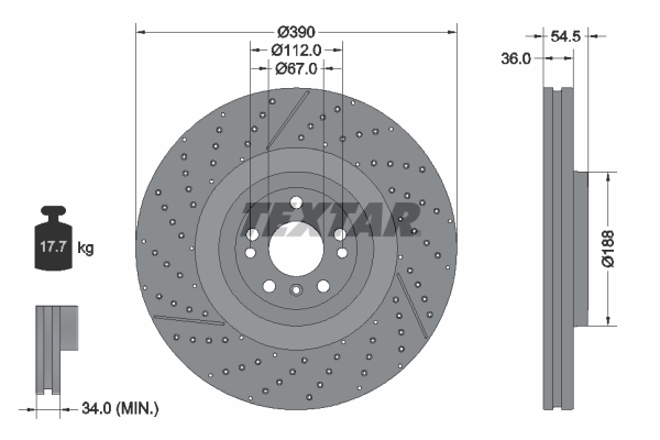 TEXTAR 92337005 PRO+ Bremsscheibe
