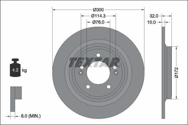 TEXTAR 92337203 PRO Bremsscheibe