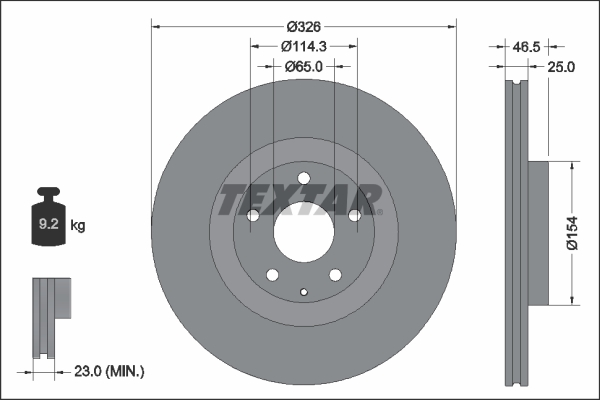 TEXTAR 92337603 PRO Bremsscheibe