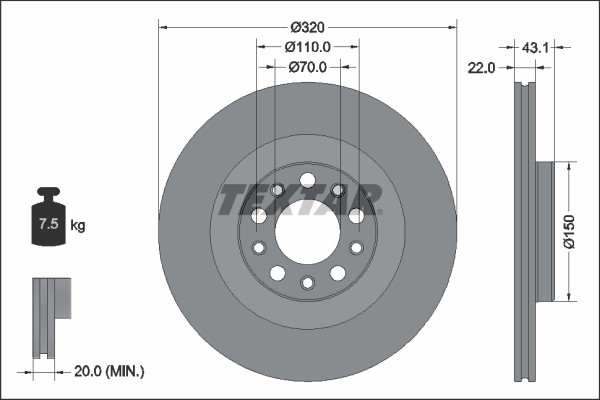 TEXTAR 92337803 PRO Bremsscheibe