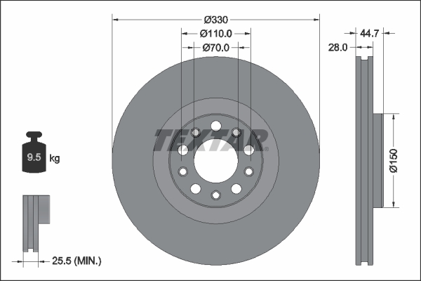 TEXTAR 92337905 PRO+ Bremsscheibe