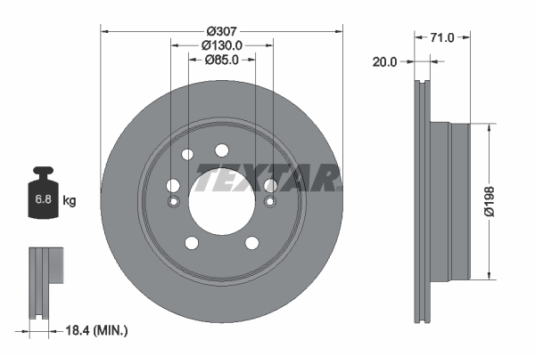 TEXTAR 92338503 PRO Bremsscheibe