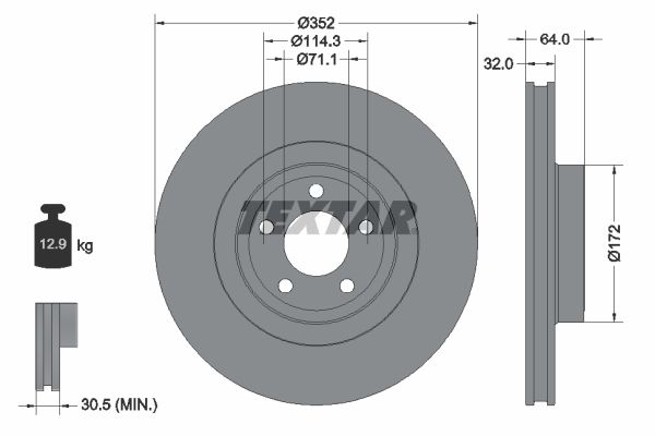 TEXTAR 92339903 PRO Bremsscheibe