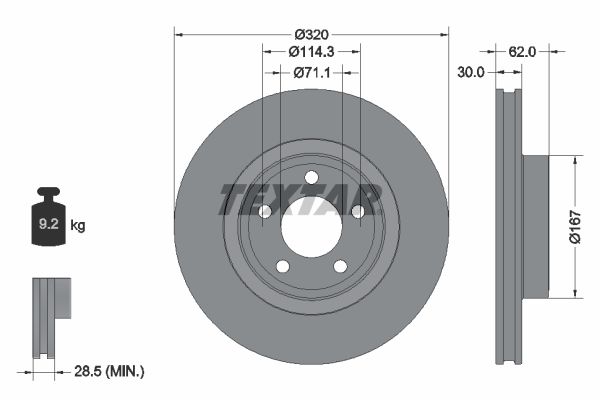 TEXTAR 92340003 PRO Bremsscheibe