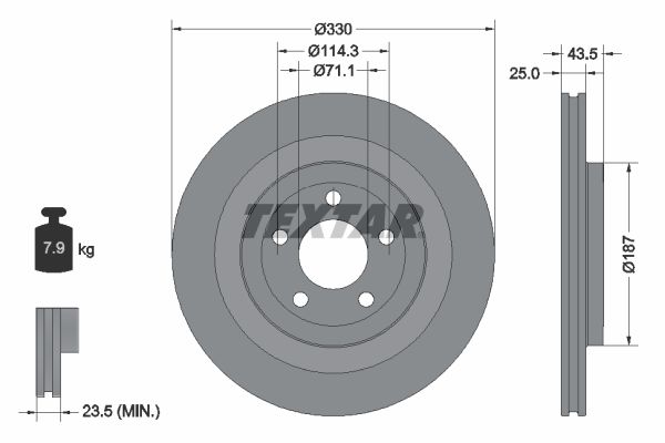 TEXTAR 92340103 PRO Bremsscheibe