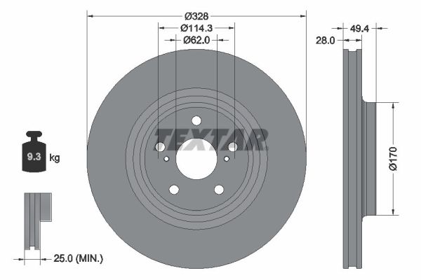 TEXTAR 92341503 PRO Bremsscheibe