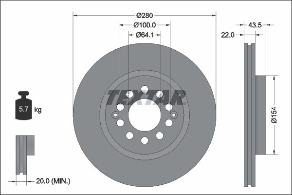 TEXTAR 92342603 PRO Bremsscheibe