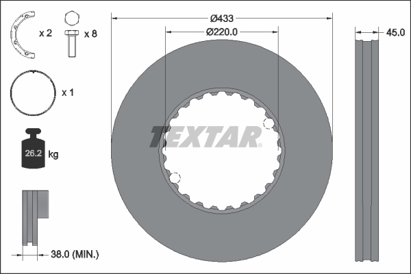 TEXTAR 93343000 Bremsscheibe