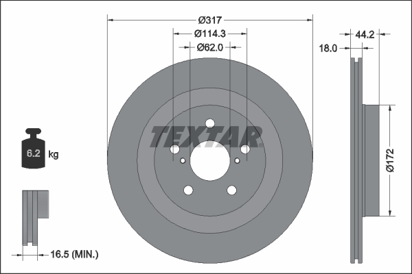 TEXTAR 92343103 PRO Bremsscheibe