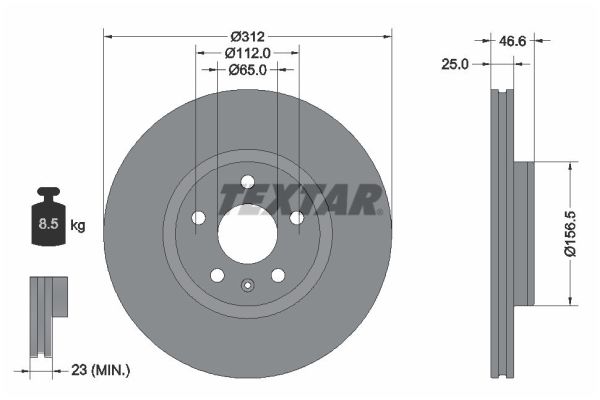 TEXTAR 92343203 PRO Bremsscheibe