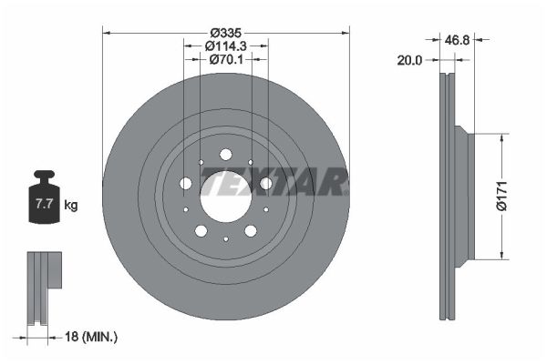 TEXTAR 92343303 PRO Bremsscheibe