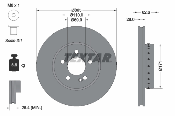 TEXTAR 92343625 PRO+ Bremsscheibe