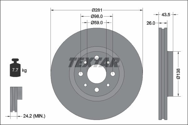 TEXTAR 92344703 PRO Bremsscheibe