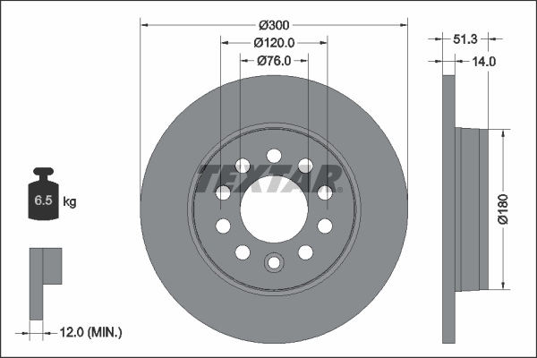 TEXTAR 92345203 PRO Bremsscheibe