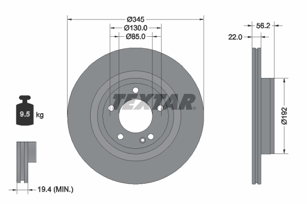 TEXTAR 92345705 PRO+ Bremsscheibe