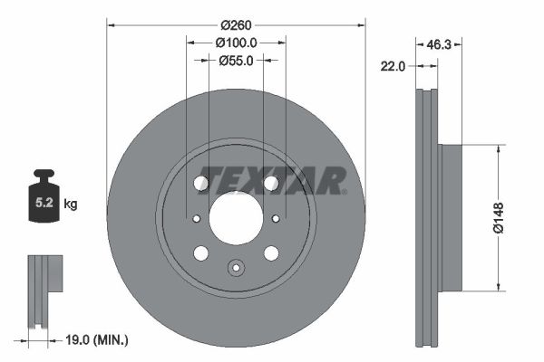 TEXTAR 92346103 PRO Bremsscheibe