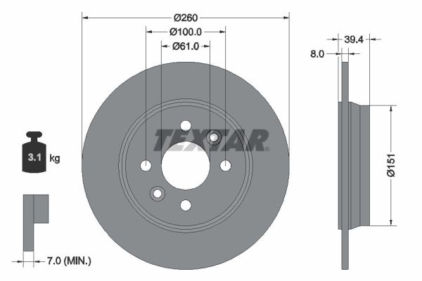 TEXTAR 92347603 PRO Bremsscheibe