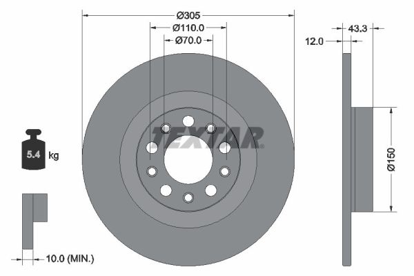 TEXTAR 92351003 PRO Bremsscheibe