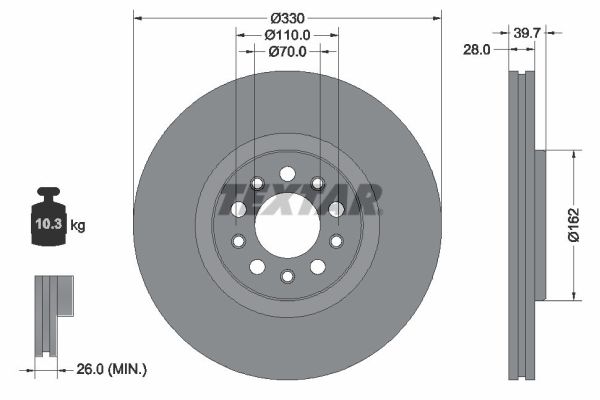 TEXTAR 92351103 PRO Bremsscheibe