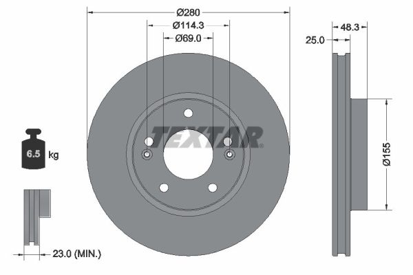 TEXTAR 92351203 PRO Bremsscheibe