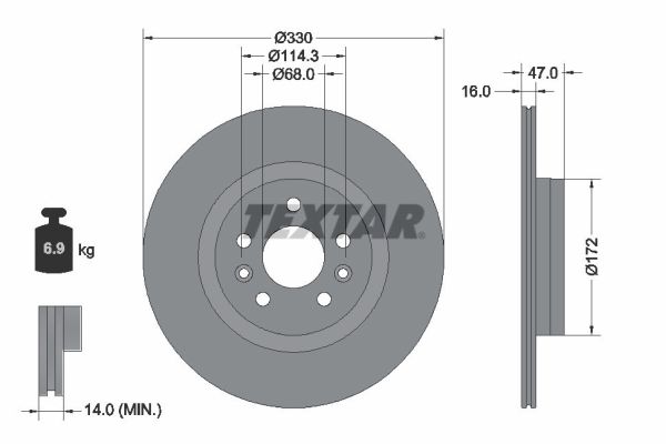TEXTAR 92351803 PRO Bremsscheibe