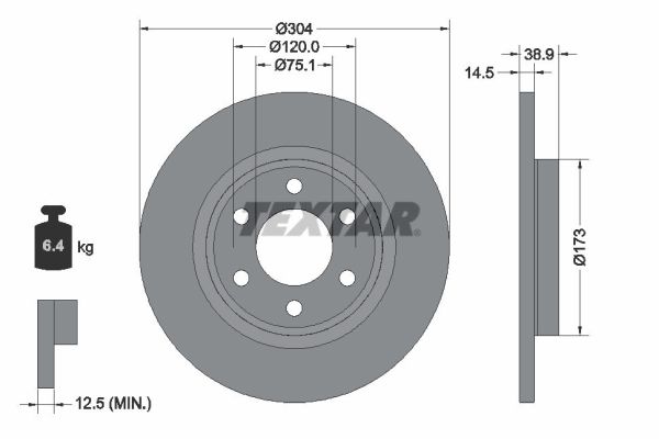 TEXTAR 92352703 PRO Bremsscheibe
