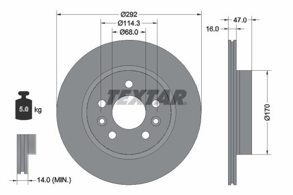 TEXTAR 92352903 PRO Bremsscheibe