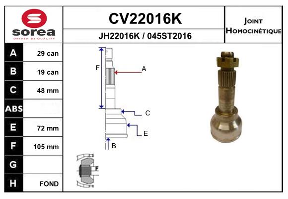 EAI CV22016K Σετ άρθρωσης,...
