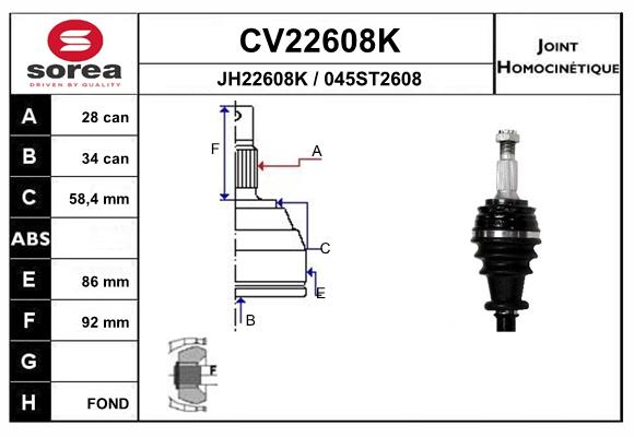 EAI CV22608K Σετ άρθρωσης,...