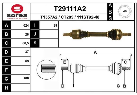 EAI T29111A2 Hnací hriadeľ