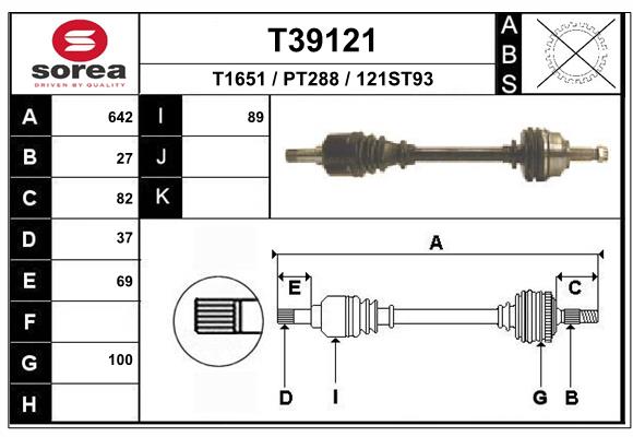 EAI T39121 Hnací hriadeľ