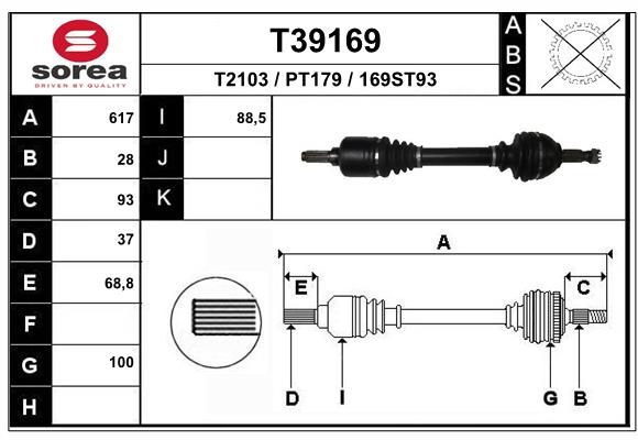 EAI T39169 Hnací hriadeľ