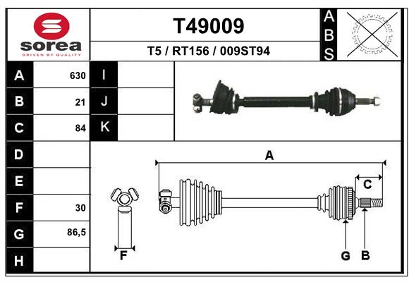 EAI T49009 Hnací hriadeľ