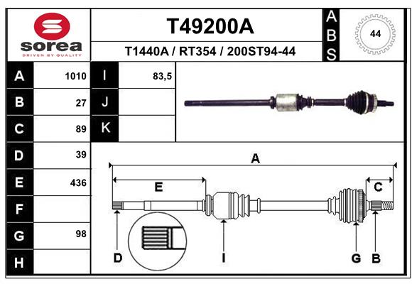 EAI T49200A Hnací hriadeľ