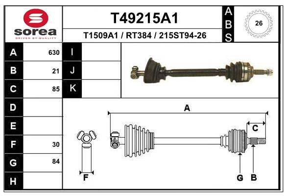 EAI T49215A1 Hnací hriadeľ