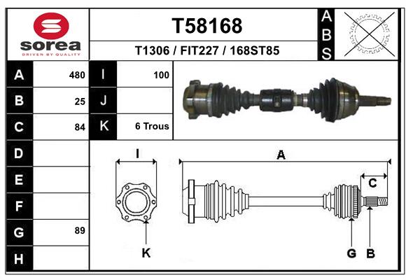 EAI T58168 Hnací hriadeľ