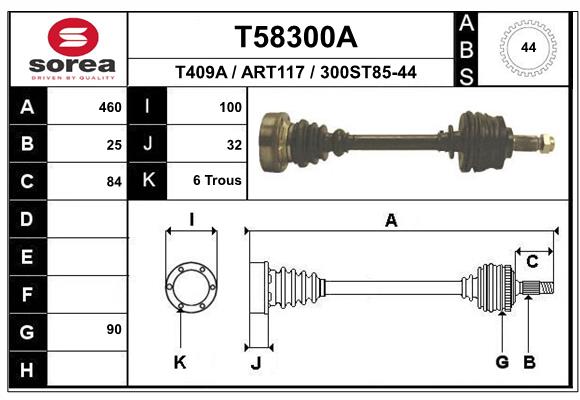 EAI T58300A Hnací hriadeľ