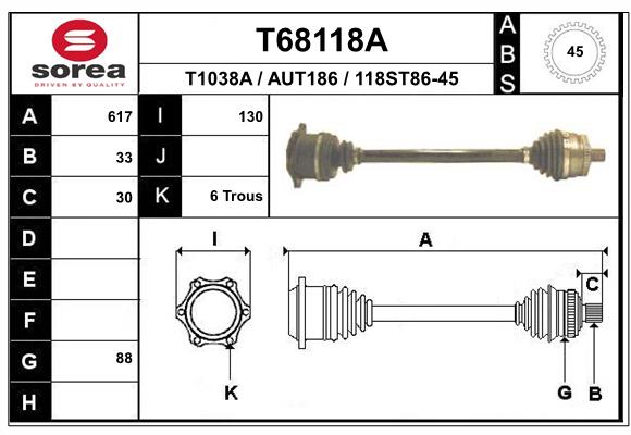 EAI T68118A Hnací hriadeľ