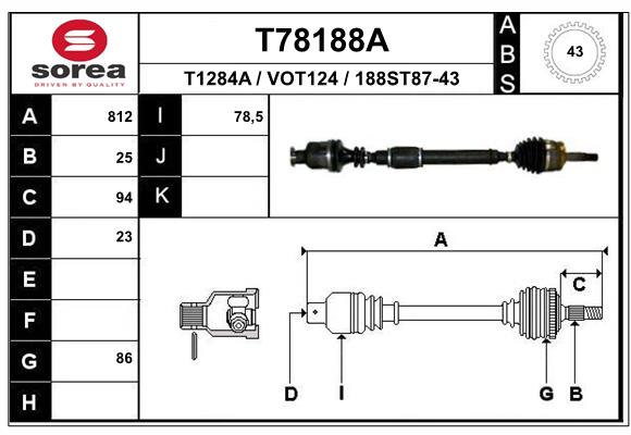 EAI T78188A Hnací hriadeľ